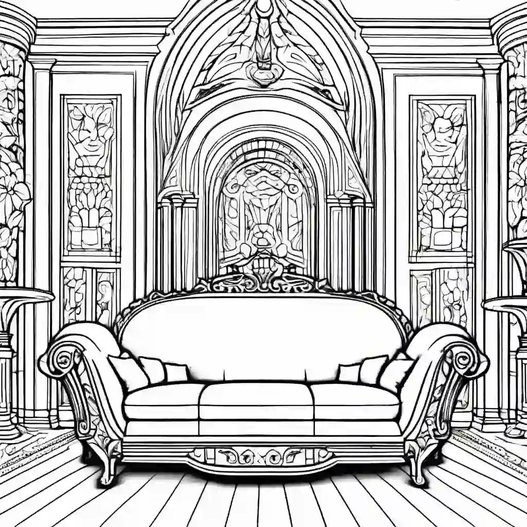 Sofa coloring pages